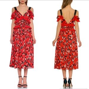 Self-Portrait Red Floral Midi Dress